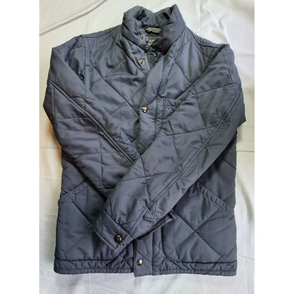 J. Crew Outerwear Sussex Quilted Jacket Mens Size XS Navy Button & Zip